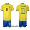 Brasil Philippe Coutinho 11 Hjemme VM 2022 - Barn Draktsett